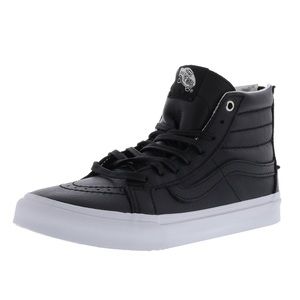 Vans Sk8-Hi Top Black Premium Leather Iridescent Sneakers